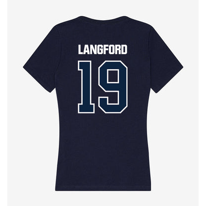 UNF - NCAA Softball : Hallie Langford - Women's V-Neck T-Shirt-1