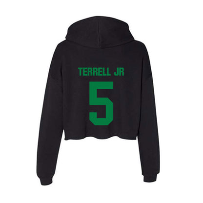 North Texas - NCAA Men's Basketball : david terrell jr - Women's Crop Fleece Hoodie-1