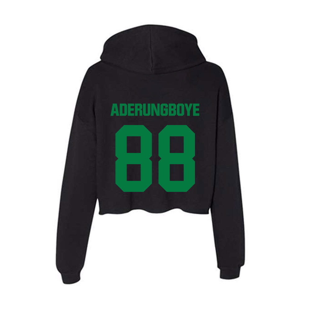 North Texas - NCAA Football : Victor Aderungboye - Women's Crop Fleece Hooded Sweatshirt-1