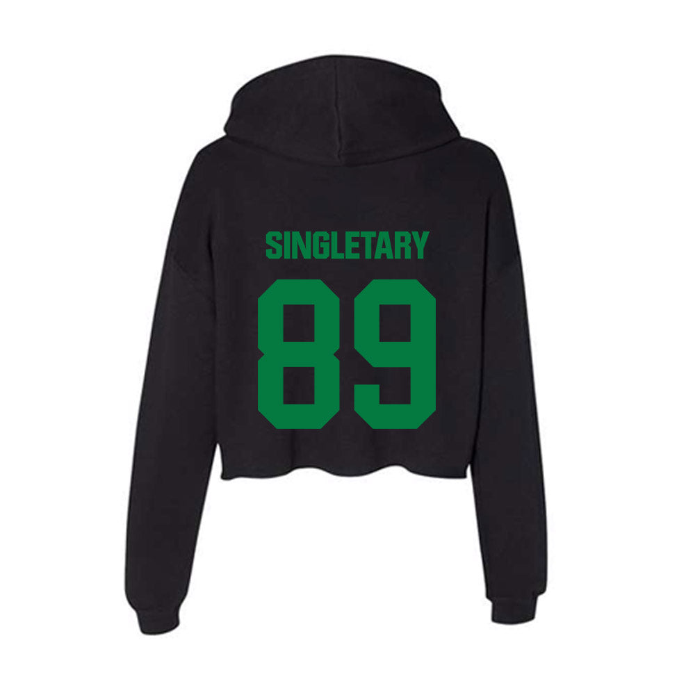 North Texas - NCAA Football : Jerious Singletary - Women's Crop Fleece Hooded Sweatshirt-1