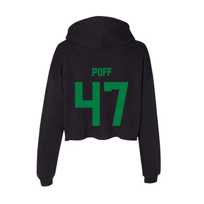 North Texas - NCAA Football : Jacob Poff - Women's Crop Fleece Hoodie-1