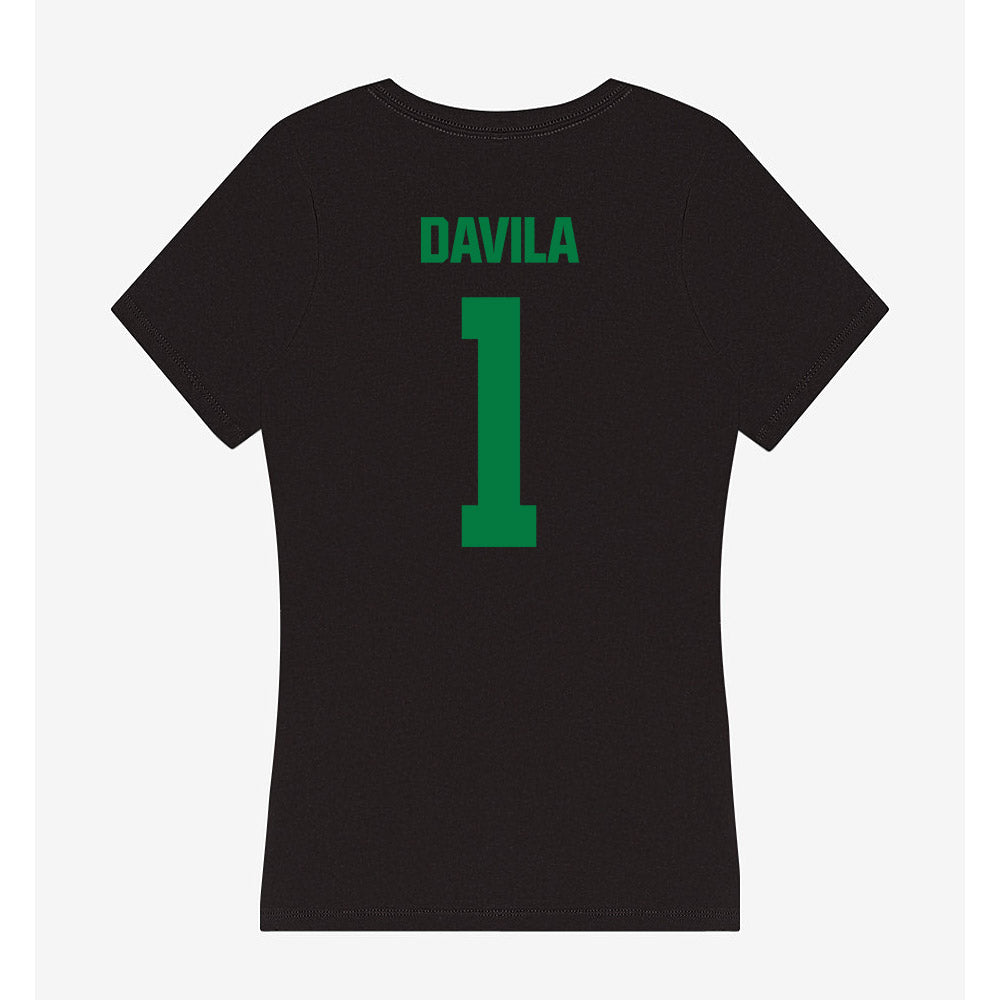 North Texas - NCAA Football : Keshawn Davila - Women's V-Neck T-Shirt-1