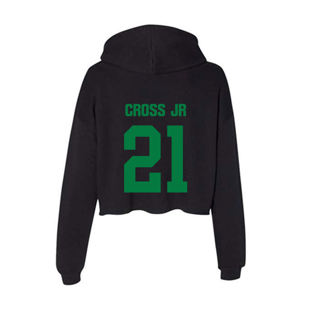 North Texas - NCAA Football : Jason Cross Jr - Women's Crop Fleece Hooded Sweatshirt-1