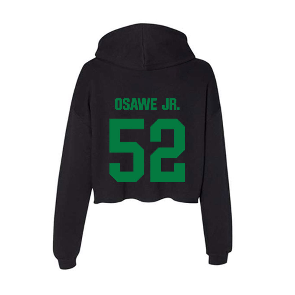 North Texas - NCAA Football : Courage Osawe Jr. - Women's Crop Fleece Hooded Sweatshirt-1