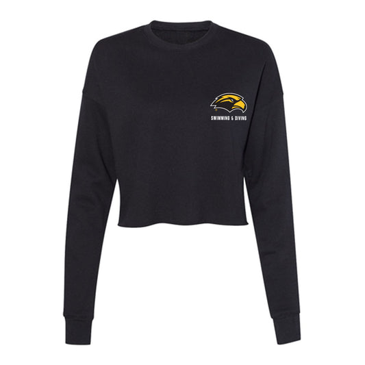 Southern Miss - NCAA Women's Swimming & Diving : Rae'Shaundra Johnson - Women's Cropped Crew Fleece-0