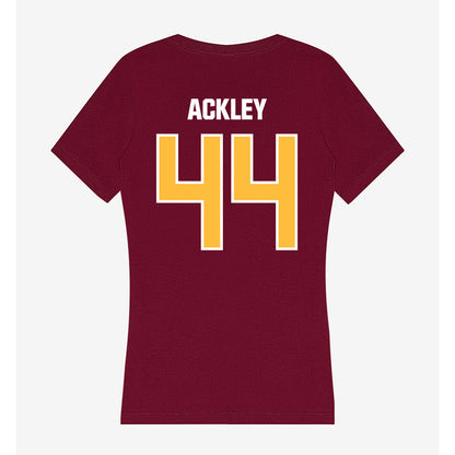 UMN Duluth - NCAA Football : Ean Ackley - Women's V-Neck T-Shirt-1