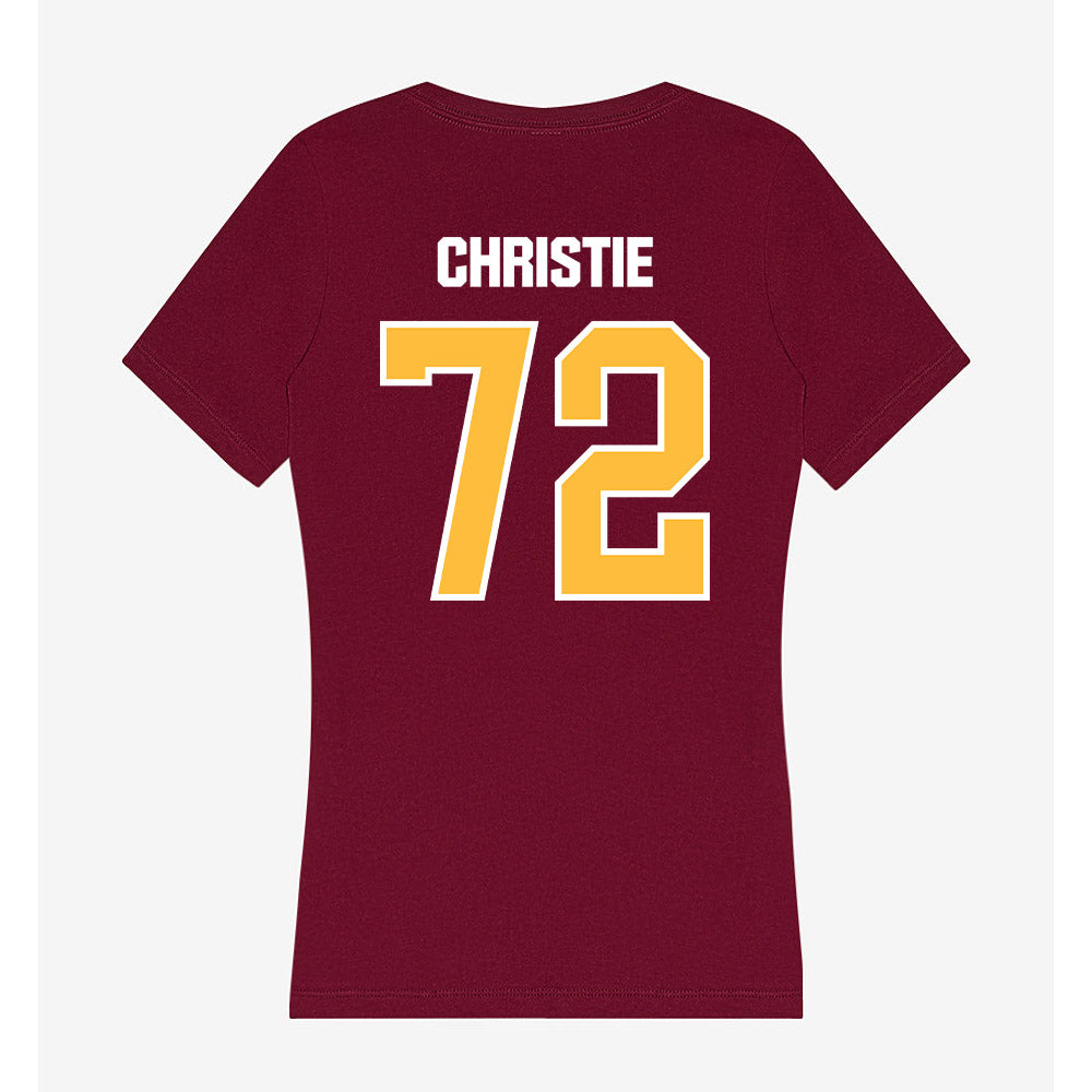 UMN Duluth - NCAA Football : Dylan Christie - Women's V-Neck T-Shirt-1