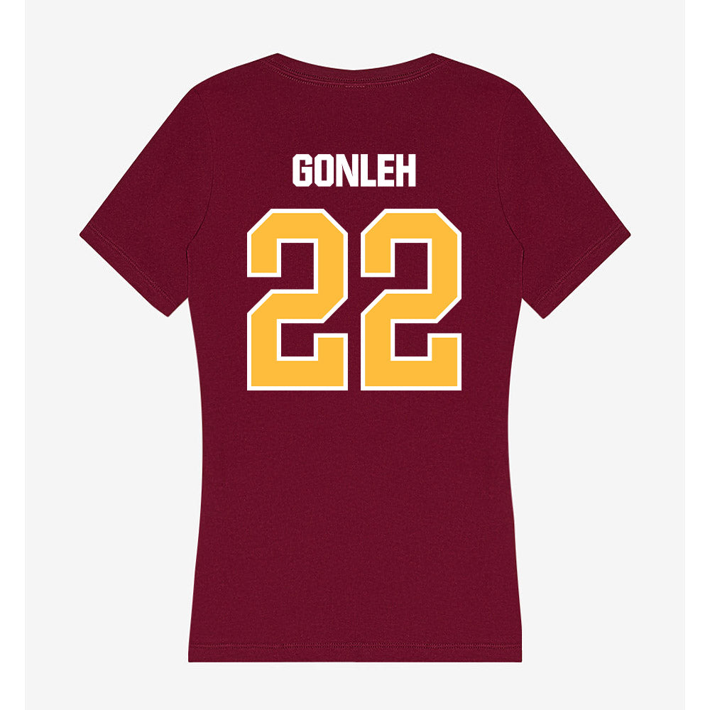 UMN Duluth - NCAA Football : Joshua Gonleh - Women's V-Neck T-Shirt-1