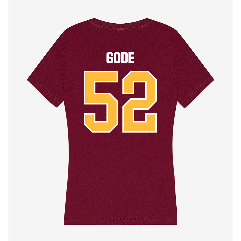 UMN Duluth - NCAA Football : Blake Gode - Women's V-Neck T-Shirt-1