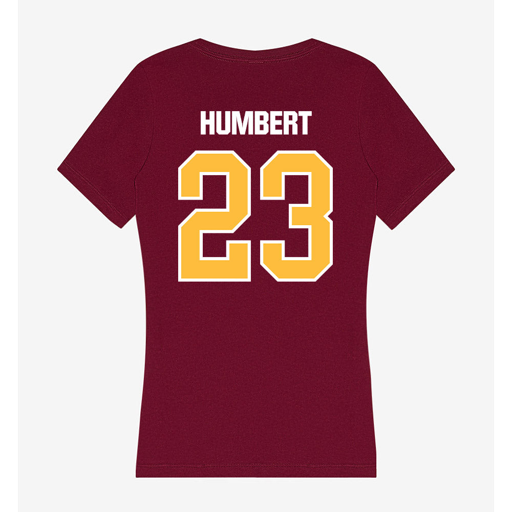 UMN Duluth - NCAA Football : Luke Humbert - Women's V-Neck T-Shirt-1