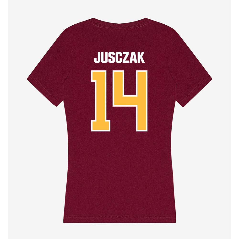 UMN Duluth - NCAA Women's Basketball : Karly Jusczak - Women's V-Neck T-Shirt-1