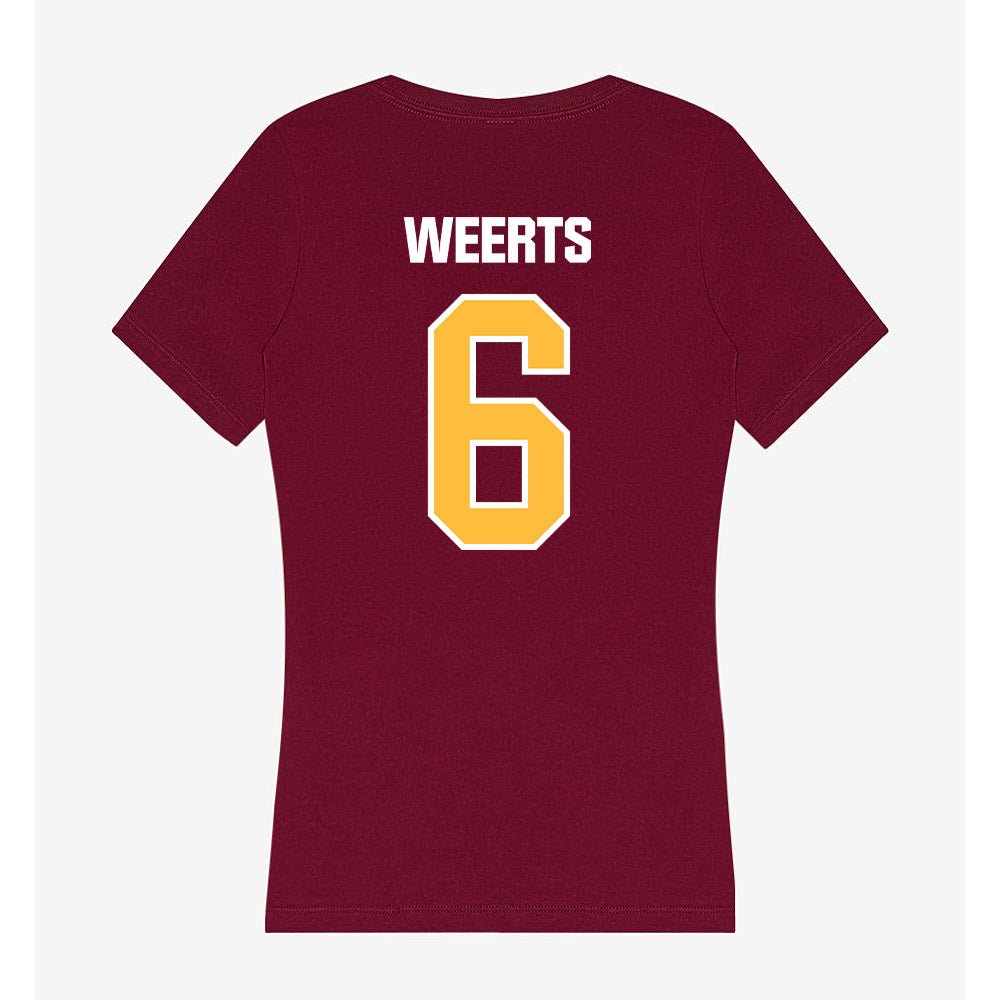 UMN Duluth - NCAA Football : Matthew Weerts - Women's V-Neck T-Shirt-1