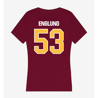UMN Duluth - NCAA Football : Oliver Englund - Women's V-Neck T-Shirt-1