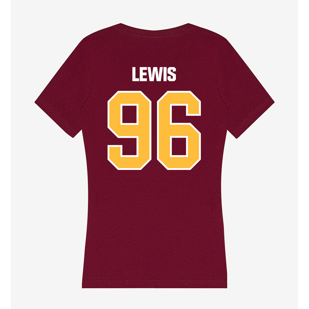 UMN Duluth - NCAA Football : Spencer Lewis - Women's V-Neck T-Shirt-1