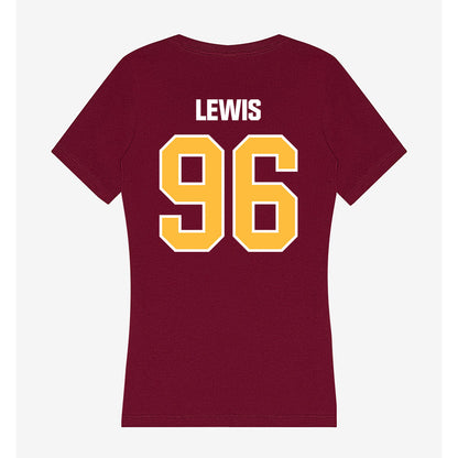 UMN Duluth - NCAA Football : Spencer Lewis - Women's V-Neck T-Shirt-1