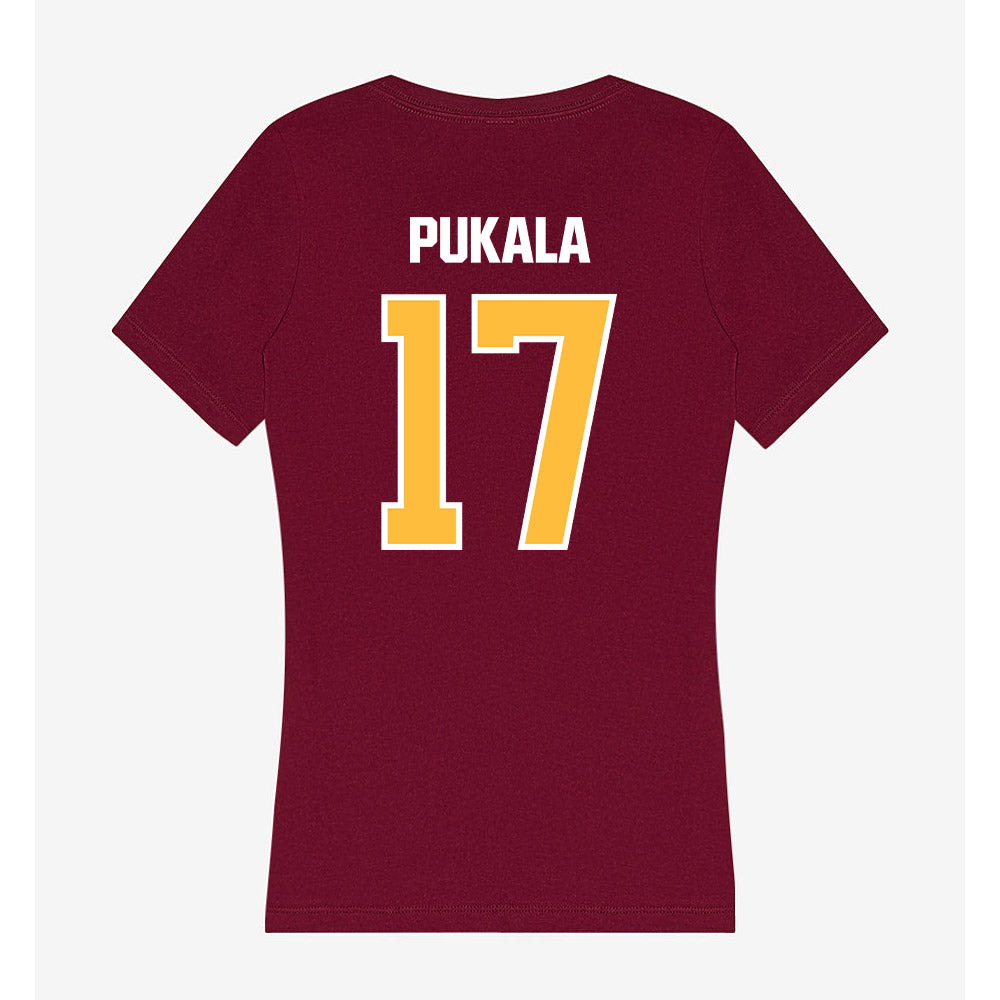 UMN Duluth - NCAA Women's Ice Hockey : Ella Pukala - Women's V-Neck T-Shirt-1