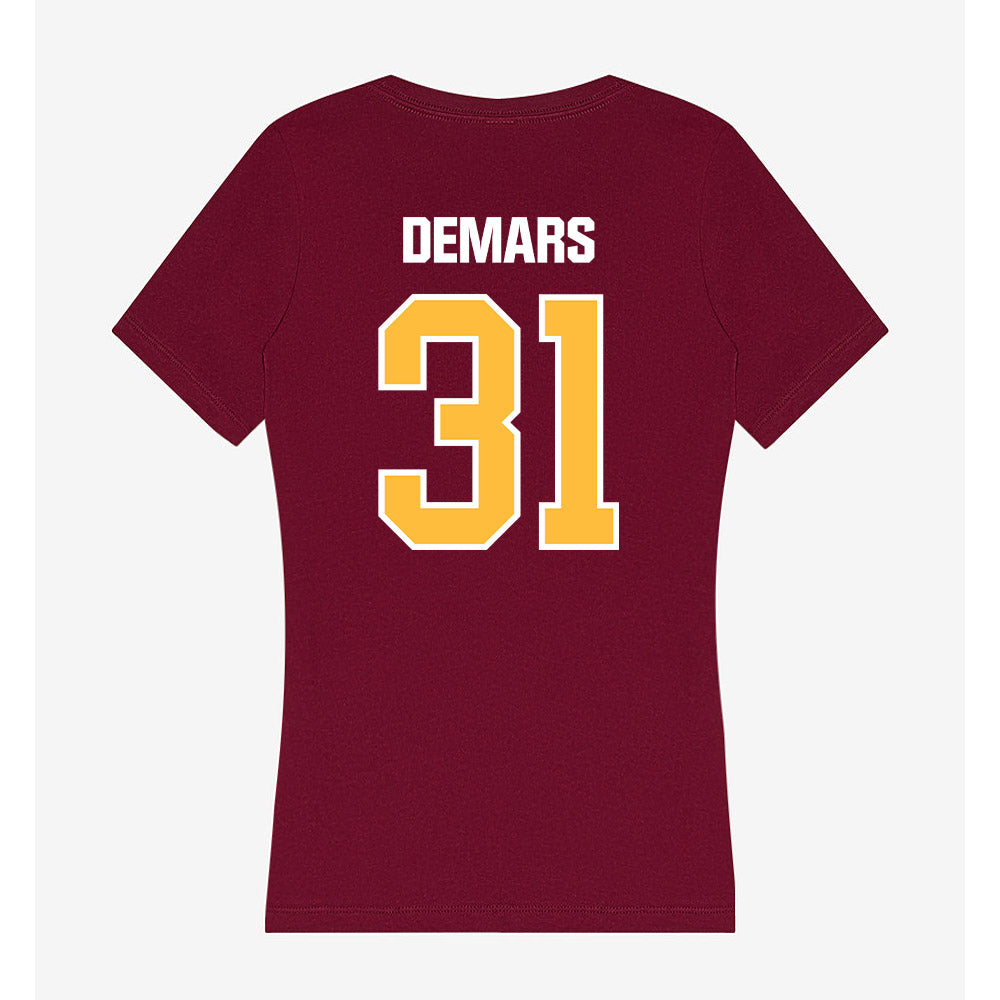 UMN Duluth - NCAA Men's Basketball : Billy DeMars - Women's V-Neck T-Shirt-1