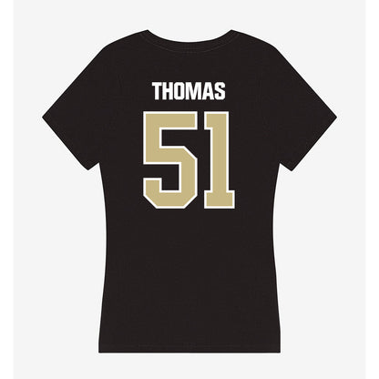 Akron - NCAA Football : DQ Thomas - Women's V-Neck T-Shirt-1