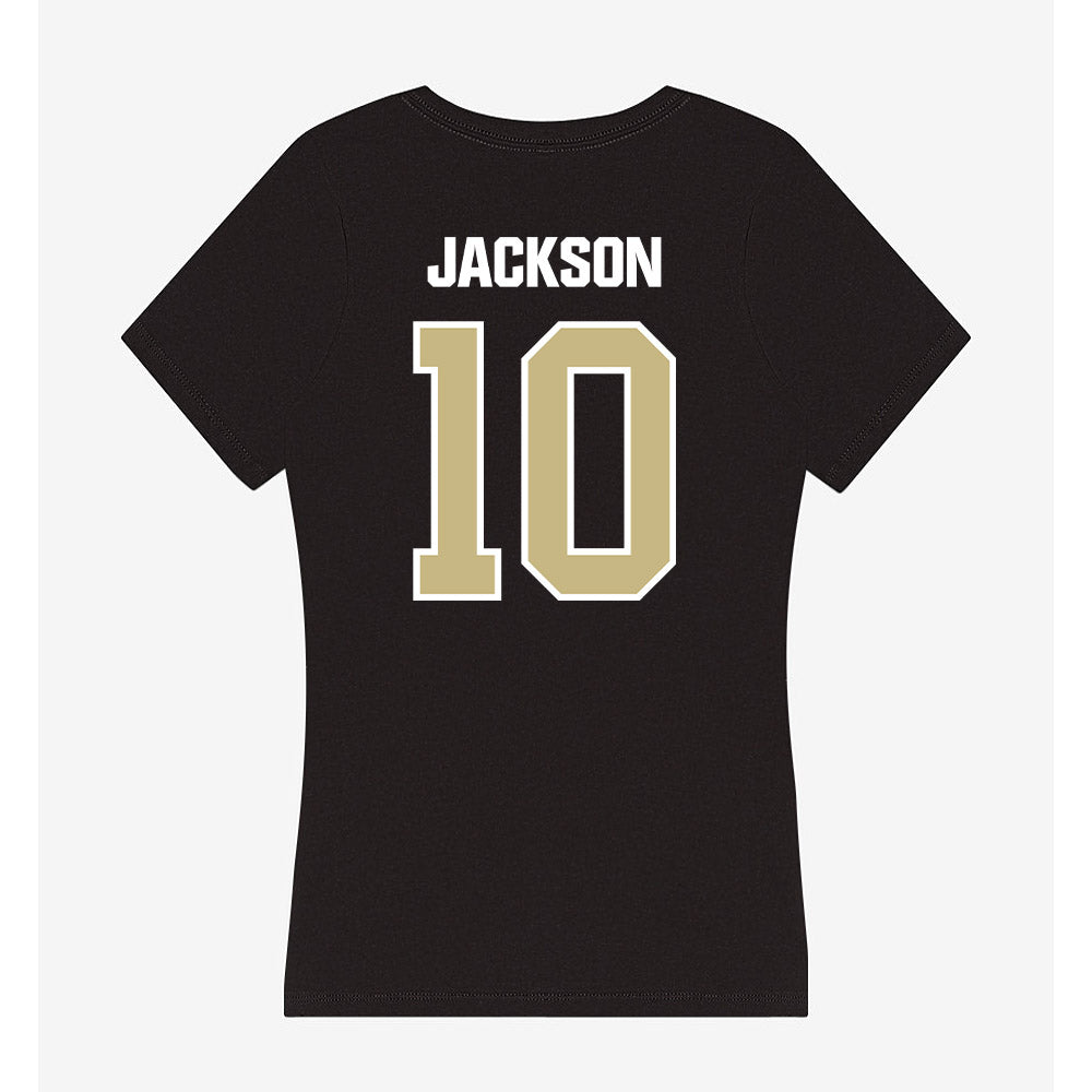 Akron - NCAA Women's Basketball : Christaesha Jackson - Women's V-Neck T-Shirt-1