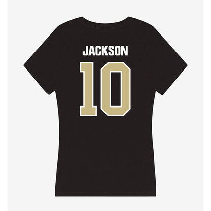 Akron - NCAA Women's Basketball : Christaesha Jackson - Women's V-Neck T-Shirt-1