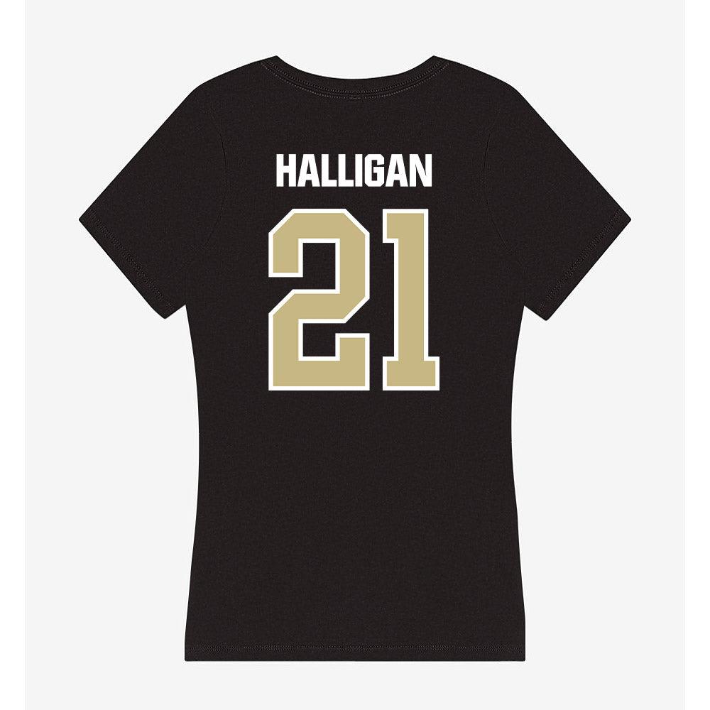 Akron - NCAA Men's Basketball : Zachary Halligan - Women's V-Neck T-Shirt-1