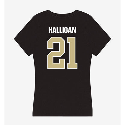 Akron - NCAA Men's Basketball : Zachary Halligan - Women's V-Neck T-Shirt-1