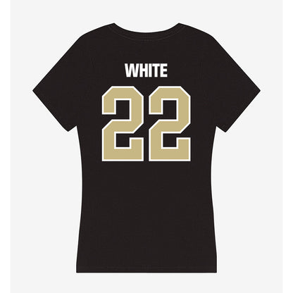 Akron - NCAA Men's Basketball : Colin White - Women's V-Neck T-Shirt-1