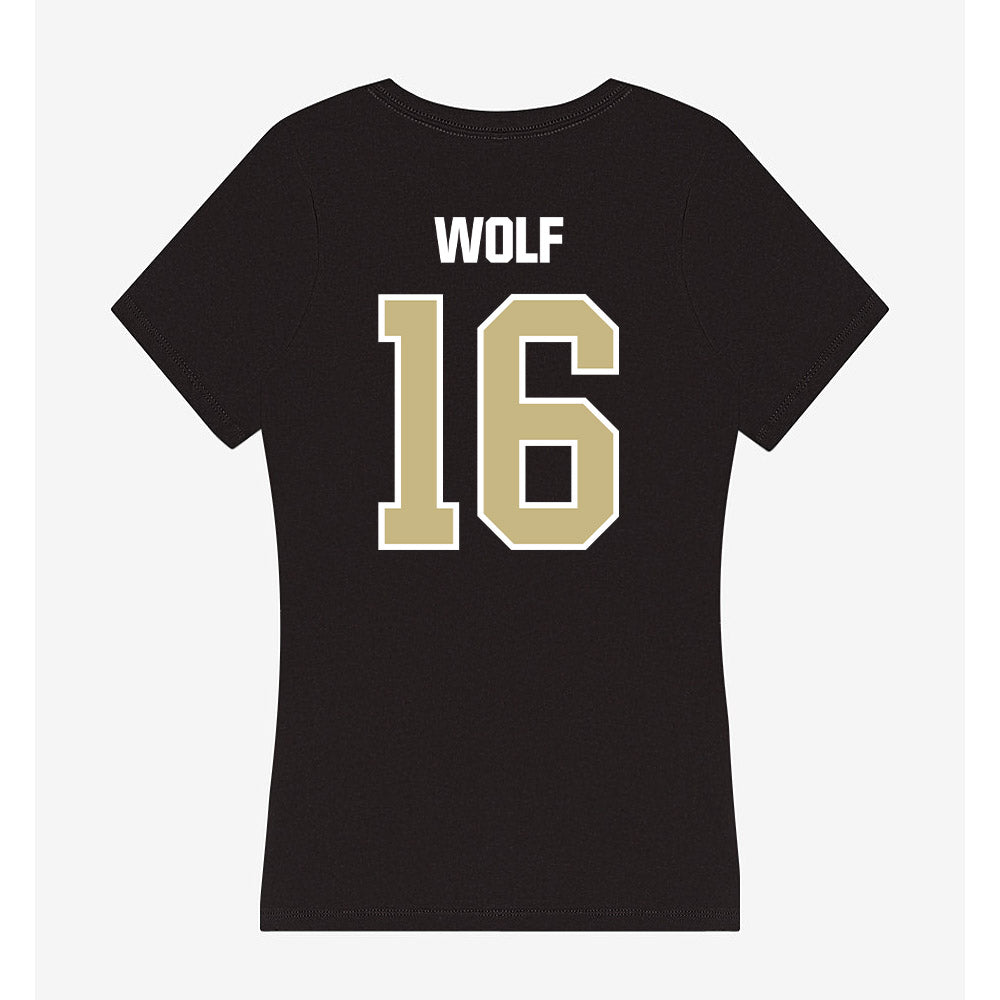 Akron - NCAA Women's Volleyball : Lyndi Wolf - Women's V-Neck T-Shirt-1
