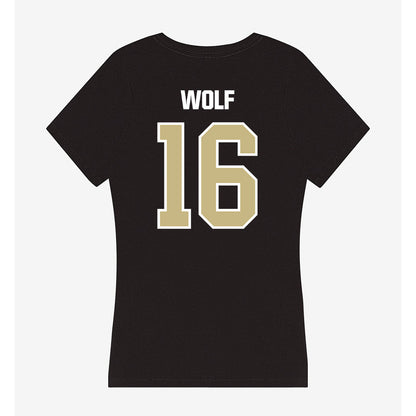 Akron - NCAA Women's Volleyball : Lyndi Wolf - Women's V-Neck T-Shirt-1