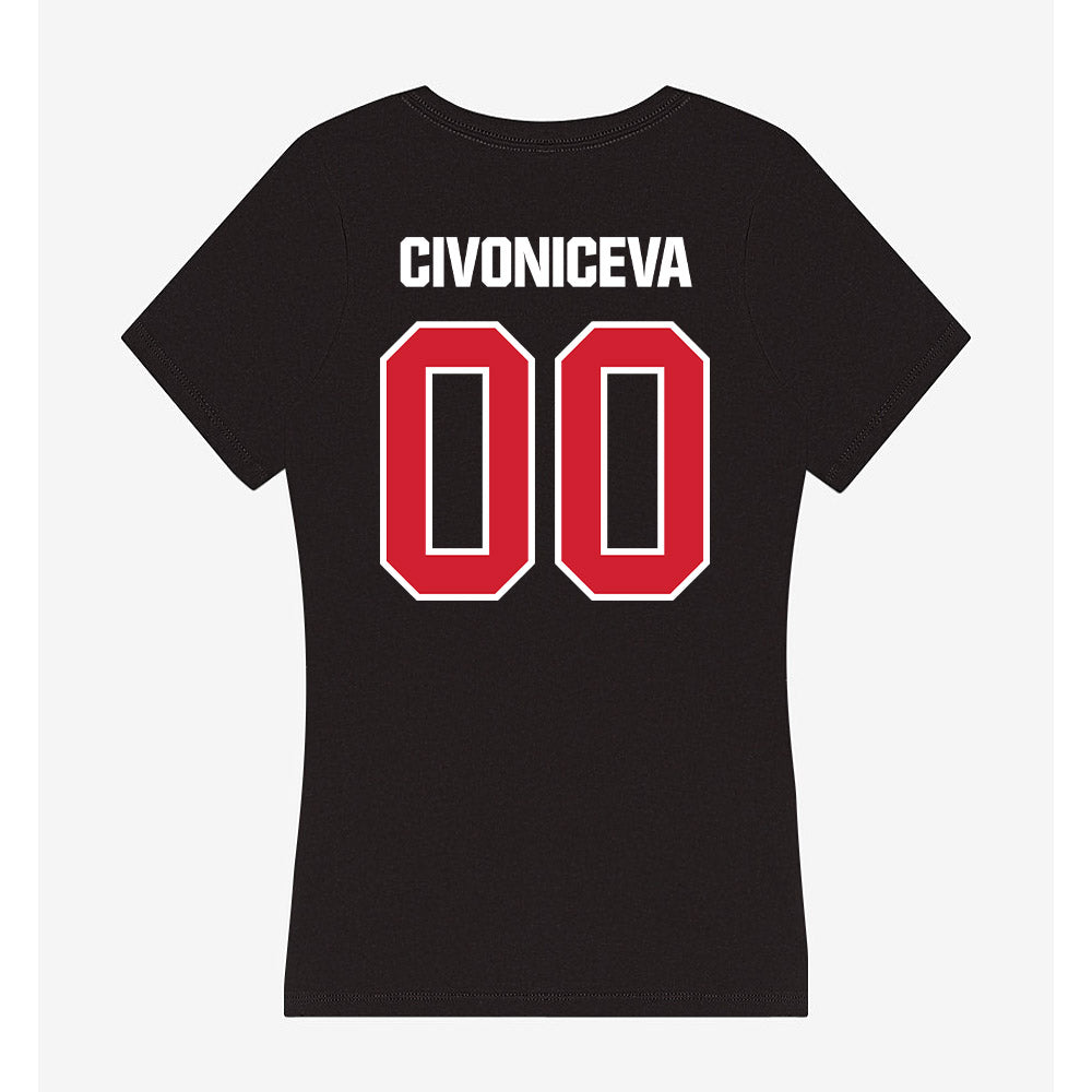 Francis Marion - NCAA Softball : Tallulah Civoniceva - Women's V-Neck T-Shirt-1