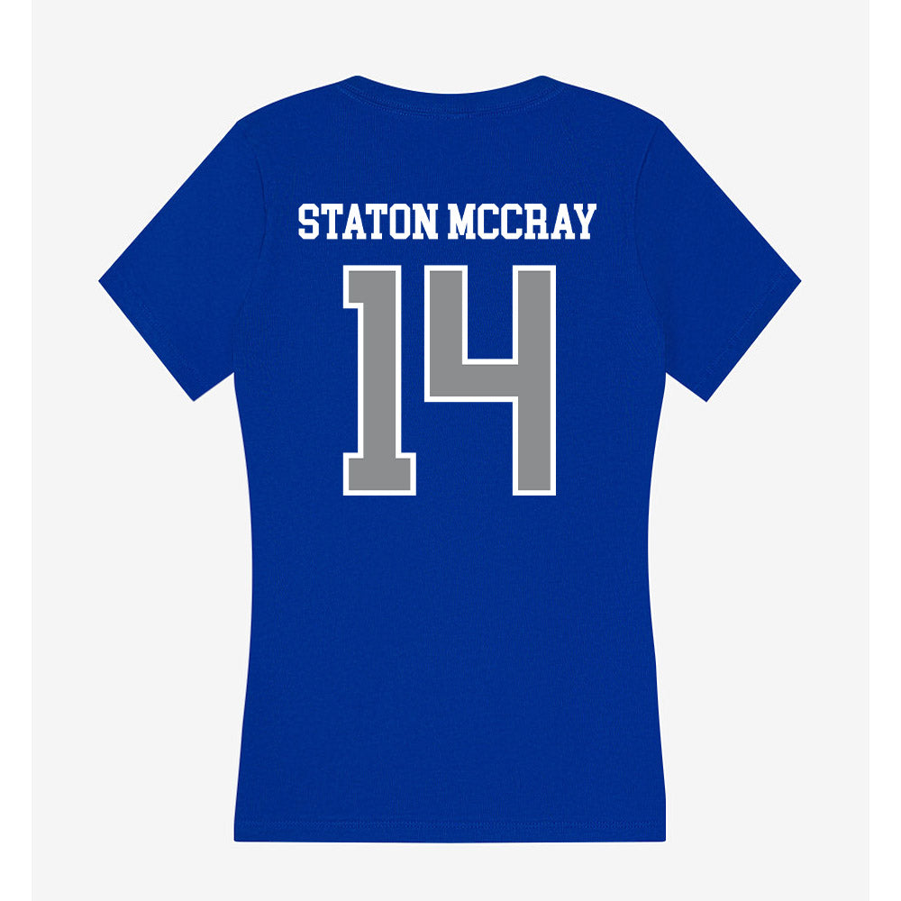Seton Hall - NCAA Men's Basketball : AJ Staton McCray - Women's V-Neck T-Shirt-0