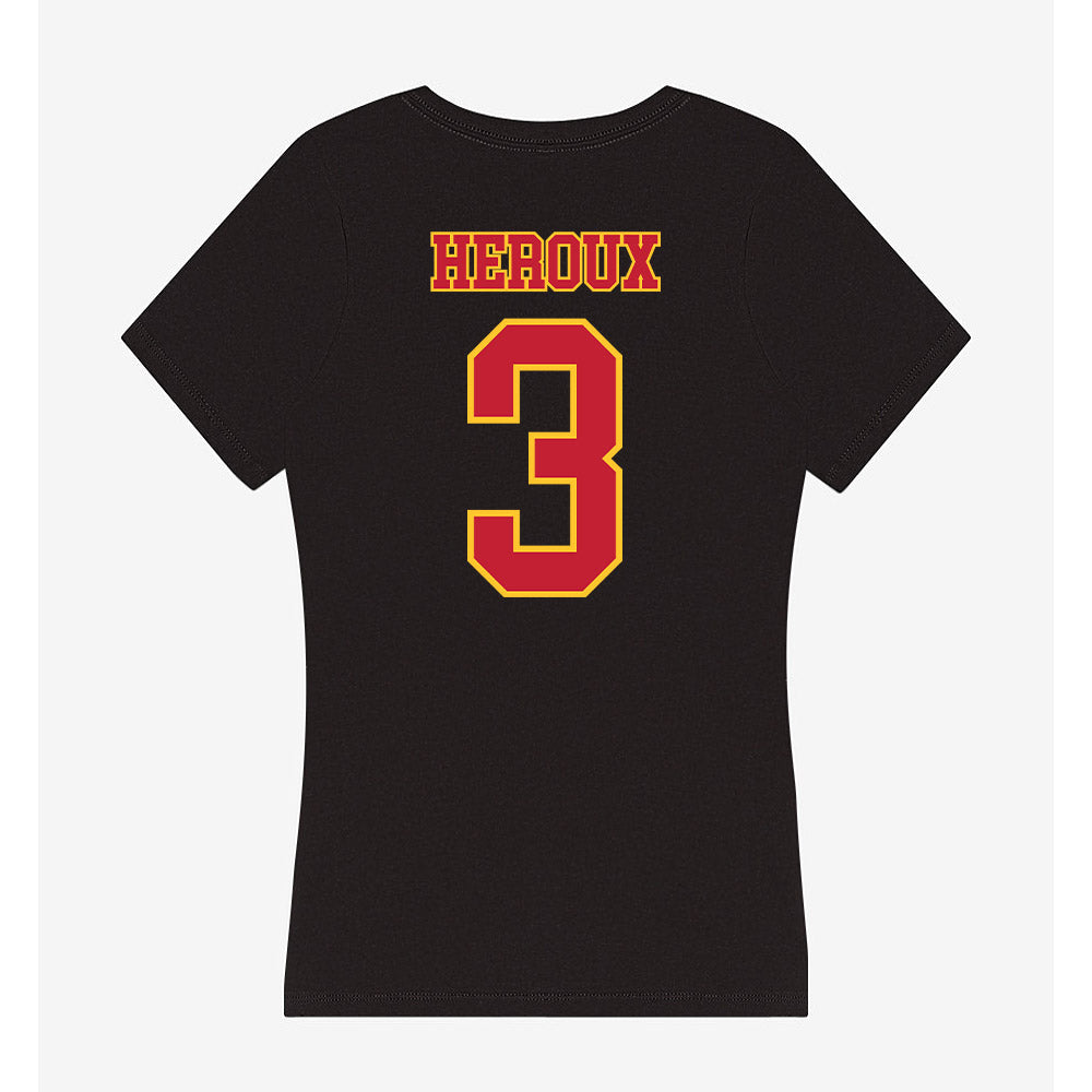 Ferris State - NCAA Men's Ice Hockey : Logan Heroux - Women's V-Neck T-Shirt-1