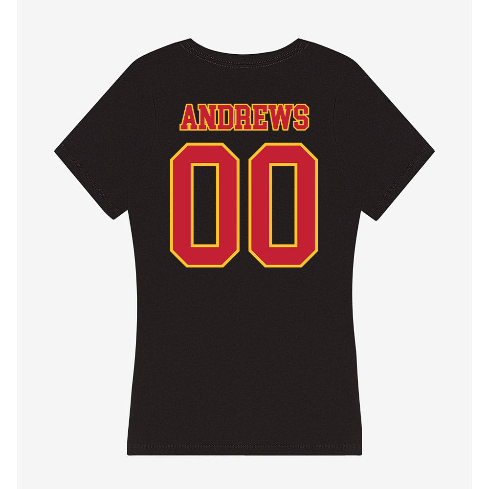 Ferris State - NCAA Football : Logan Andrews - Women's V-Neck T-Shirt-1