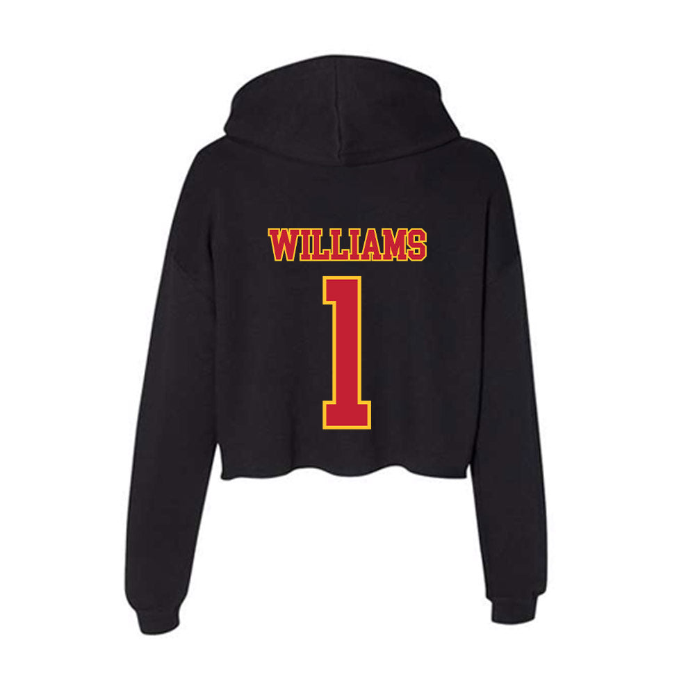 Ferris State - NCAA Men's Basketball : David Williams - Women's Crop Fleece Hoodie-1