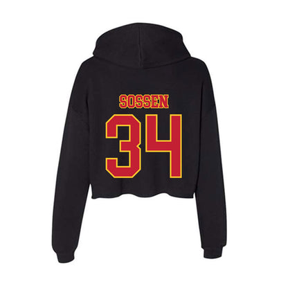 Ferris State - NCAA Football : Ethan Sossen - Women's Crop Fleece Hoodie-1