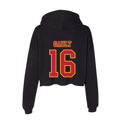 Ferris State - NCAA Men's Ice Hockey : Caiden Gault - Women's Crop Fleece Hoodie-1