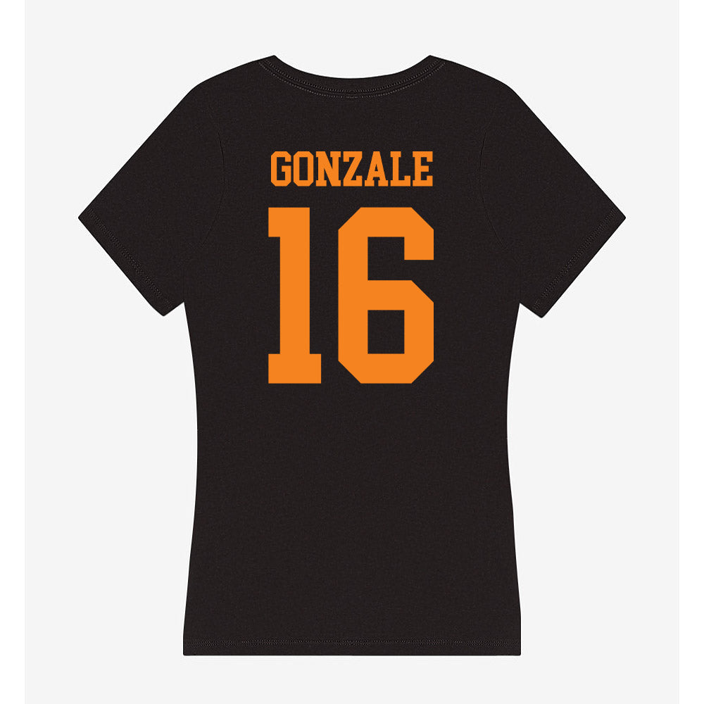 UTEP - NCAA Beach Volleyball : Alexa Gonzale - Women's V-Neck T-Shirt-1