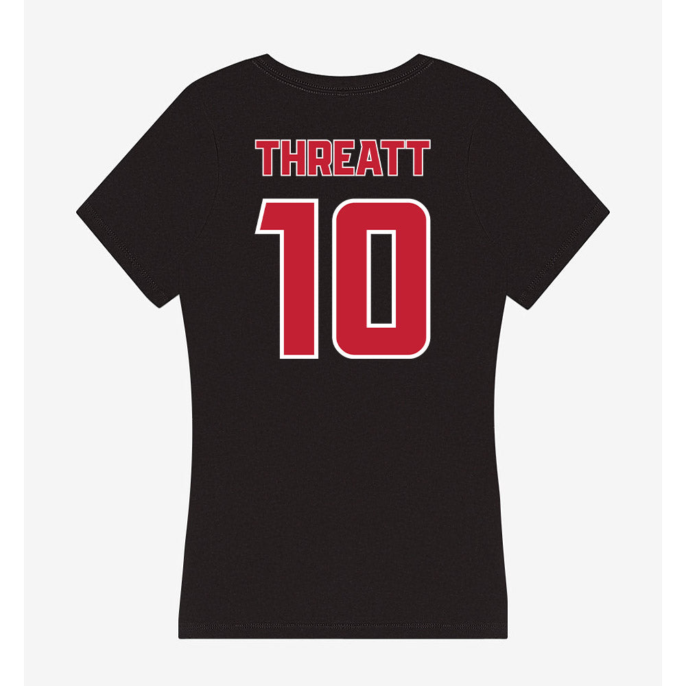 DU - NCAA Men's Basketball : Logan Threatt - Women's V-Neck T-Shirt-1