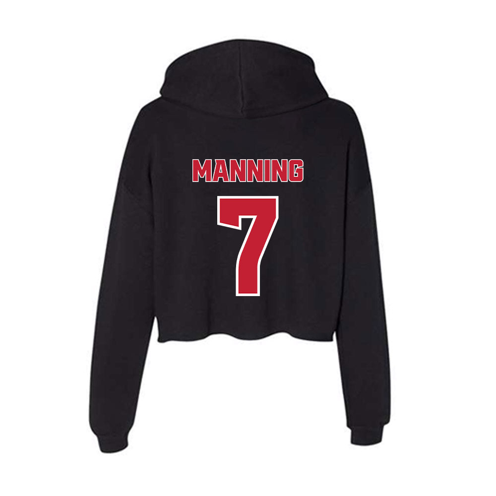 DU - NCAA Men's Lacrosse : Noah Manning - Women's Crop Fleece Hoodie-1