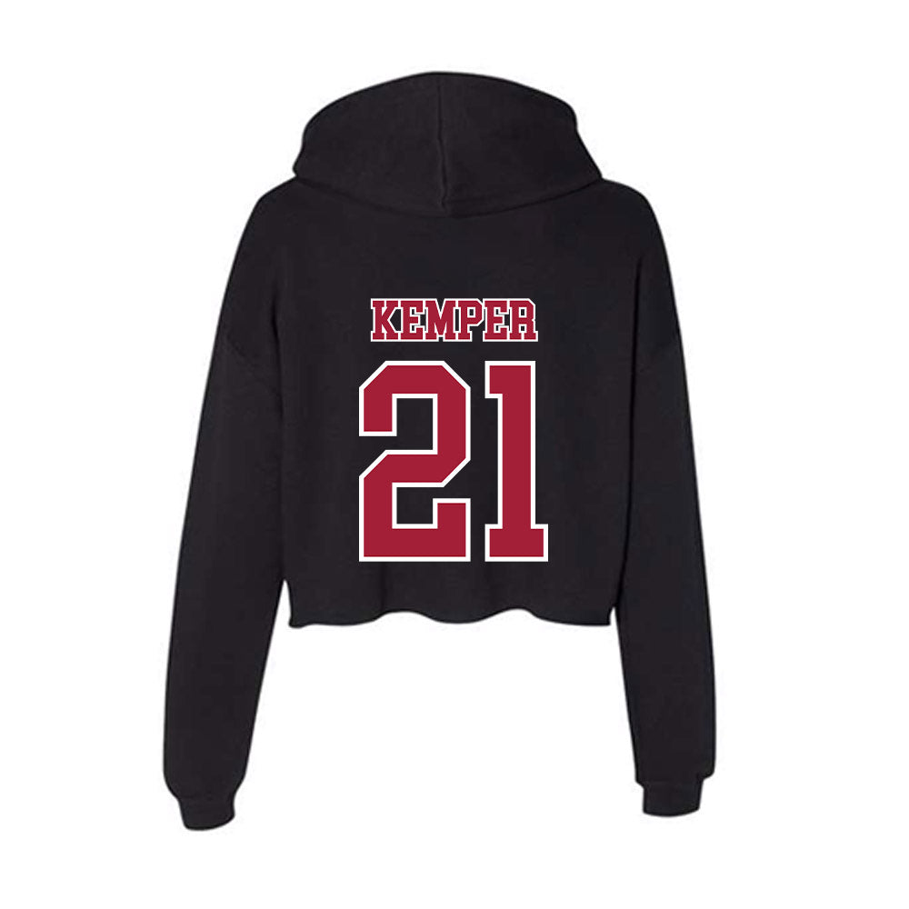 St. Joe's - NCAA Men's Basketball : Davis Kemper - Women's Crop Fleece Hoodie-1