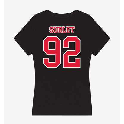Lamar - NCAA Football : Broderick Sublet - Women's V-Neck T-Shirt-1