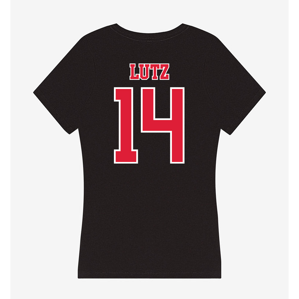 Lamar - NCAA Baseball : Travis Lutz - Women's V-Neck T-Shirt-1