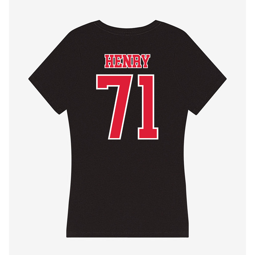 Lamar - NCAA Football : Treaden Henry - Women's V-Neck T-Shirt-1