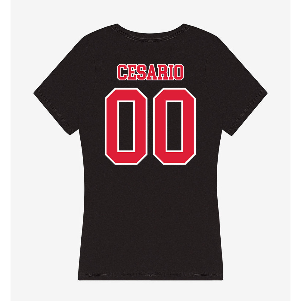 Lamar - NCAA Softball : Bri Cesario - Women's V-Neck T-Shirt-1