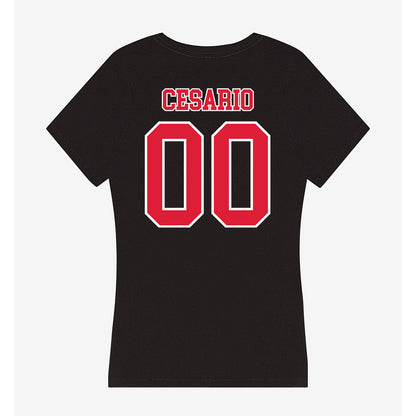 Lamar - NCAA Softball : Bri Cesario - Women's V-Neck T-Shirt-1