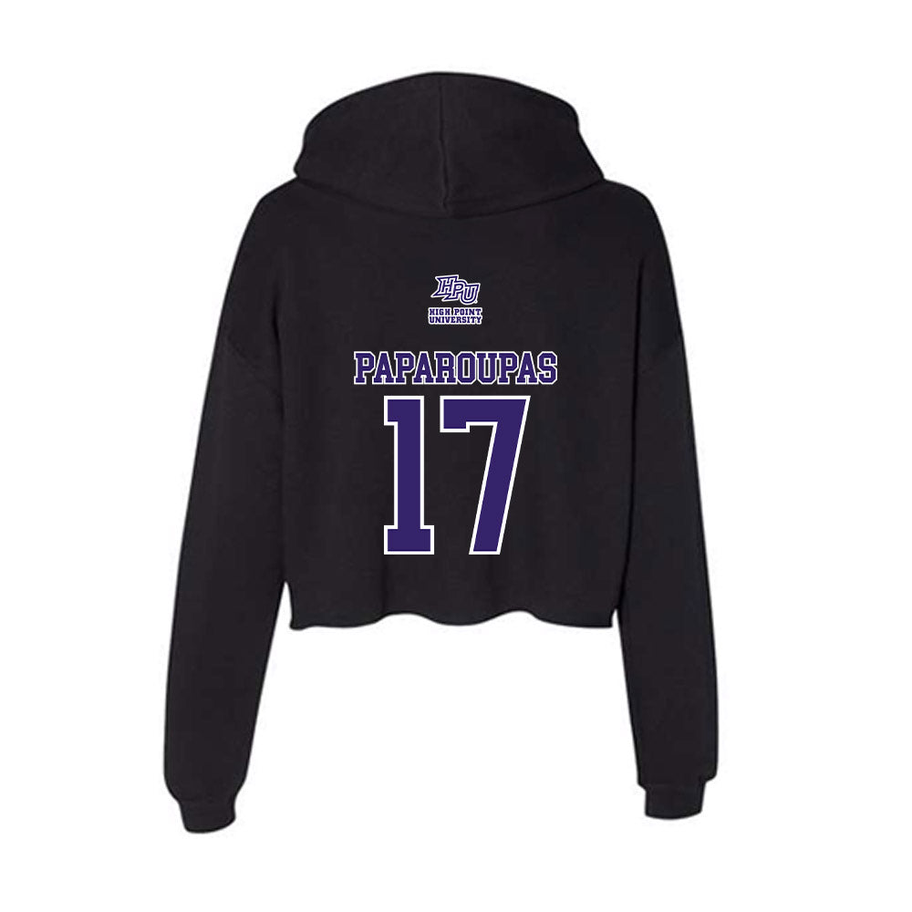 High Point - NCAA Men's Soccer : Angelo Paparoupas - Women's Crop Fleece Hoodie-1