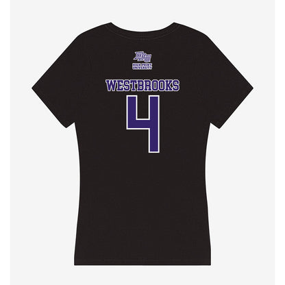 High Point - NCAA Men's Lacrosse : James Westbrooks - Women's V-Neck T-Shirt-1