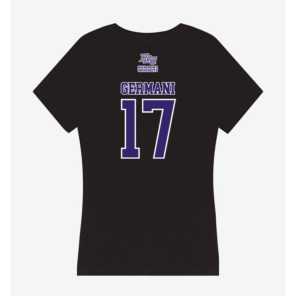 High Point - NCAA Women's Lacrosse : Bella Germani - Women's V-Neck T-Shirt-1