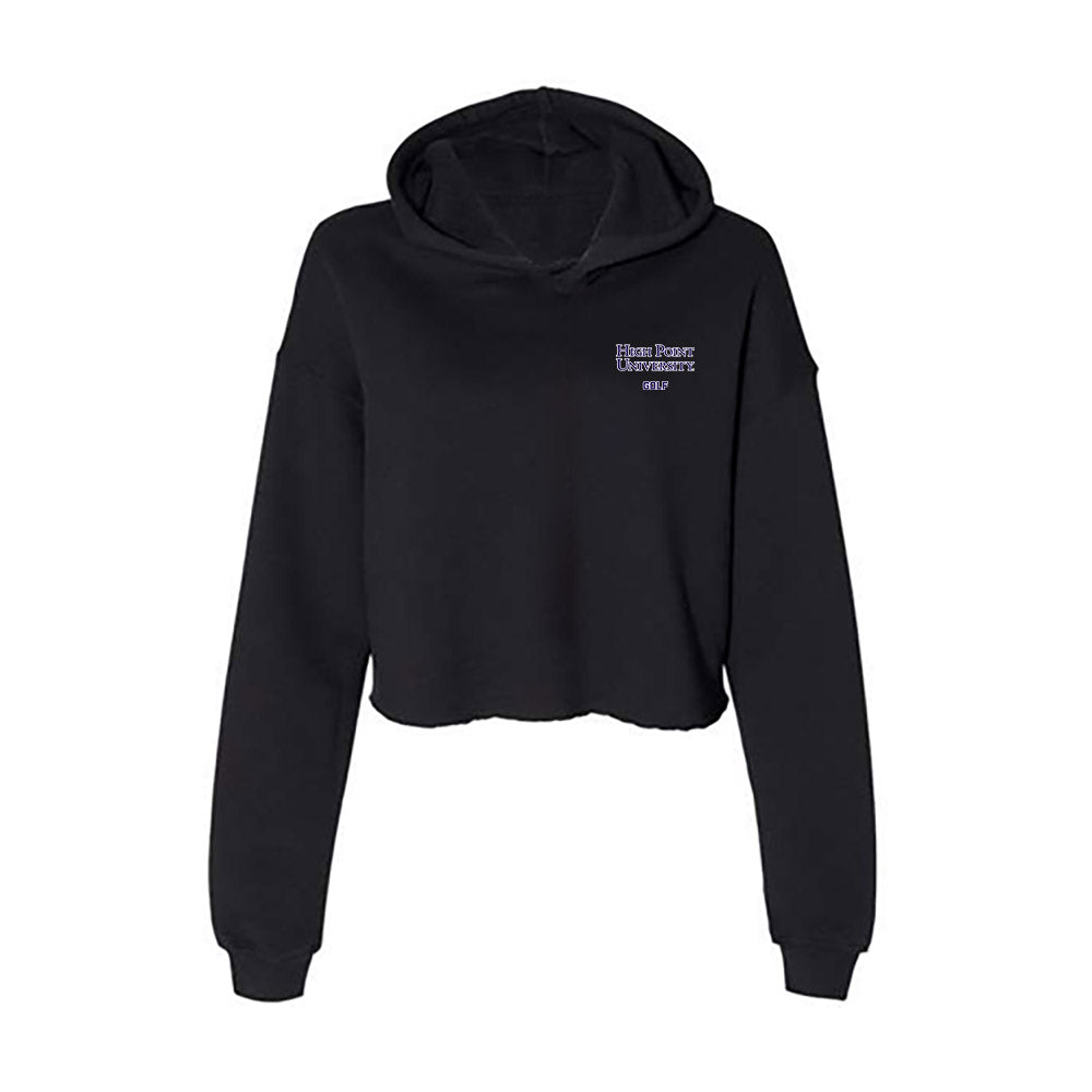 High Point - NCAA Men's Golf : Savar Bhasin - Women's Crop Fleece Hoodie-0