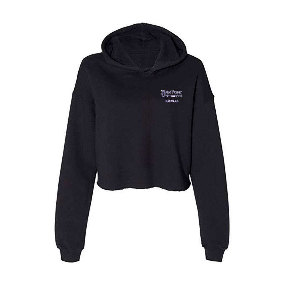 High Point - NCAA Baseball : Dubs Fleming II - Women's Crop Fleece Hooded Sweatshirt-0